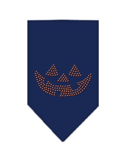 Jack O Lantern Rhinestone Bandana Navy Blue large