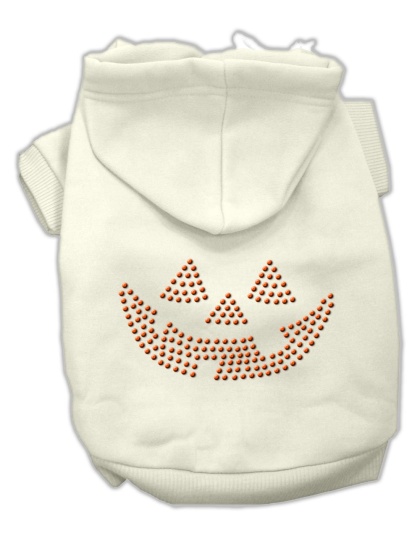 Jack O' Lantern Rhinestone Hoodies Cream L