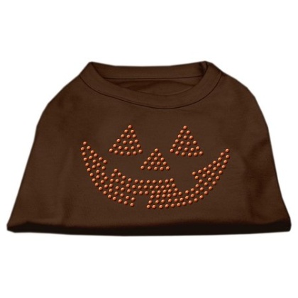 Jack O' Lantern Rhinestone Shirts Brown Lg