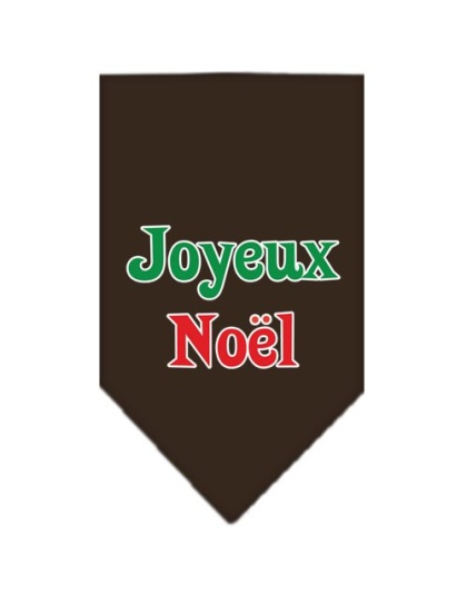 Joyeux Noel Screen Print Bandana Cocoa Large