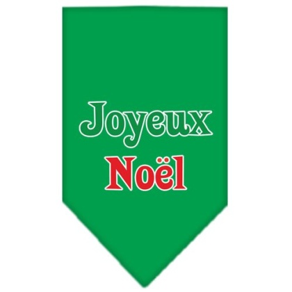 Joyeux Noel Screen Print Bandana Emerald Green Large