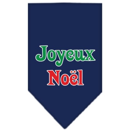 Joyeux Noel Screen Print Bandana Navy Blue large