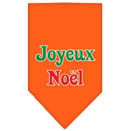 Joyeux Noel Screen Print Bandana Orange Large