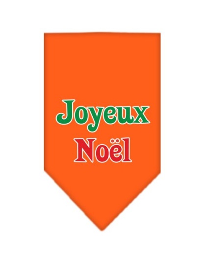 Joyeux Noel Screen Print Bandana Orange Large