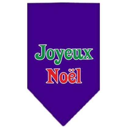 Joyeux Noel Screen Print Bandana Purple Large