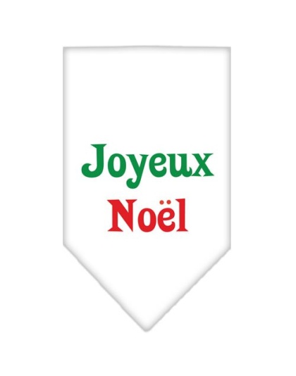 Joyeux Noel Screen Print Bandana White Large