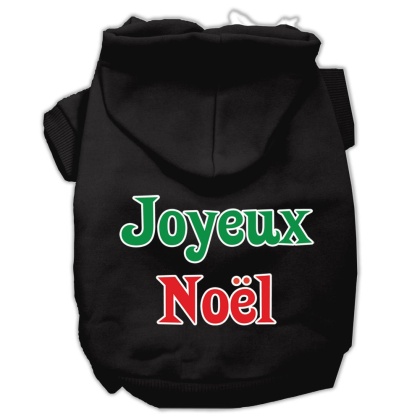 Joyeux Noel Screen Print Pet Hoodies Black L