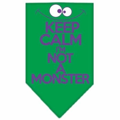 Keep Calm Screen Print Bandana Emerald Green Large