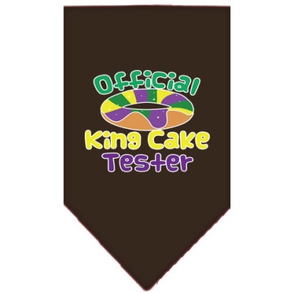 King Cake Taster Screen Print Mardi Gras Bandana Cocoa Large