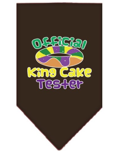 King Cake Taster Screen Print Mardi Gras Bandana Cocoa Large