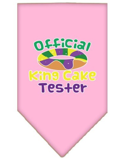 King Cake Taster Screen Print Mardi Gras Bandana Light Pink Large
