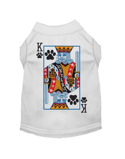 King of Clubs Costume Screen Print Dog Shirt White Size XS