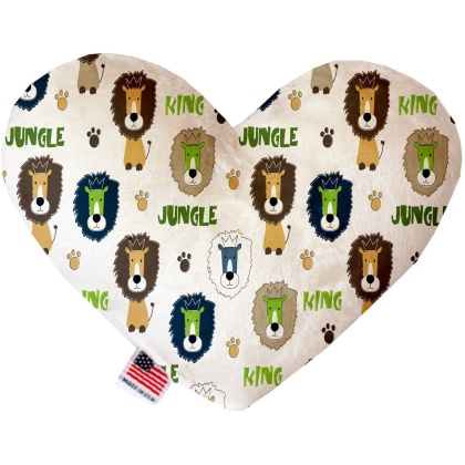 King of the Jungle 6 Inch Canvas Heart Dog Toy