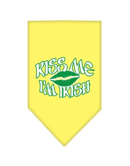 Kiss me I'm Irish Screen Print Bandana Yellow Large