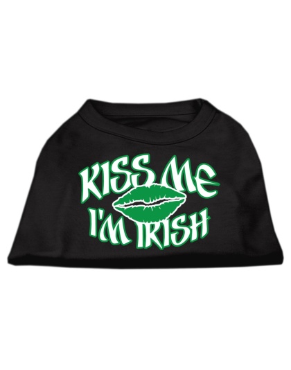 Kiss Me I'm Irish Screen Print Shirt Black Lg