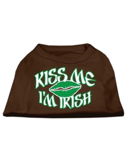 Kiss Me I'm Irish Screen Print Shirt Brown Lg