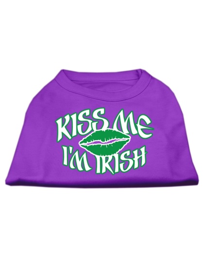 Kiss Me I'm Irish Screen Print Shirt Purple Lg