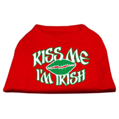 Kiss Me I'm Irish Screen Print Shirt Red Lg