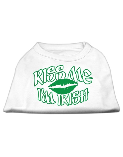 Kiss Me I'm Irish Screen Print Shirt White Lg