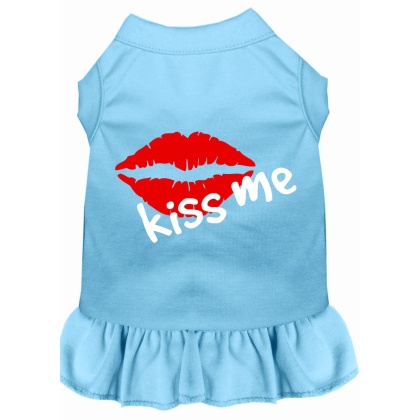 Kiss Me Screen Print Dress Baby Blue 4X (22)