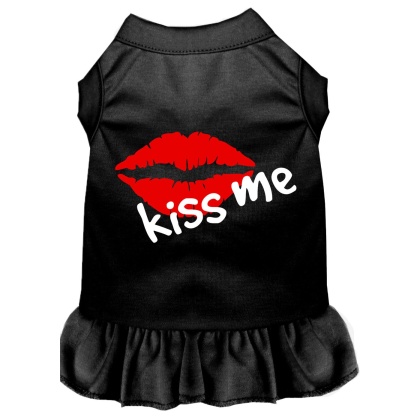 Kiss Me Screen Print Dress Black 4X (22)