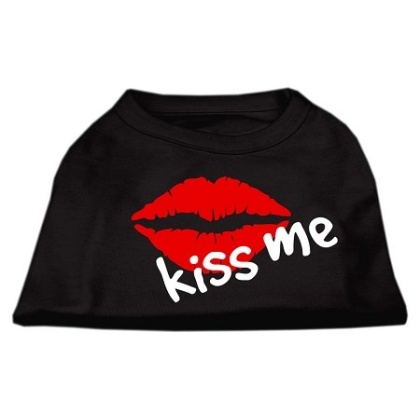 Kiss Me Screen Print Shirt Black Lg