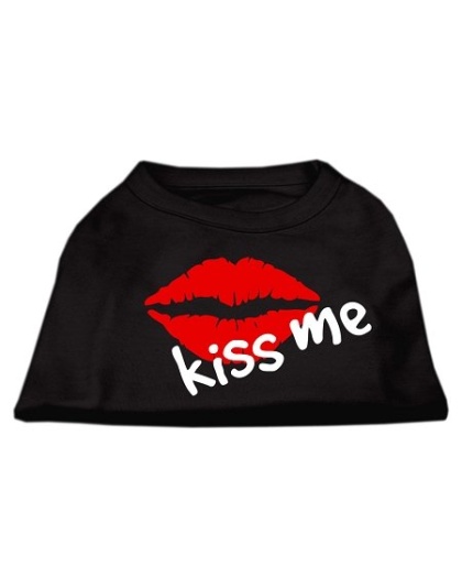 Kiss Me Screen Print Shirt Black Lg