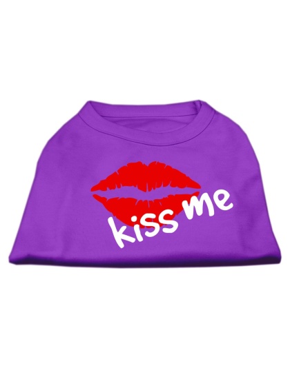 Kiss Me Screen Print Shirt Purple Lg