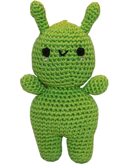 Knit Knacks Ava the Alien Organic Cotton Small Dog Toy