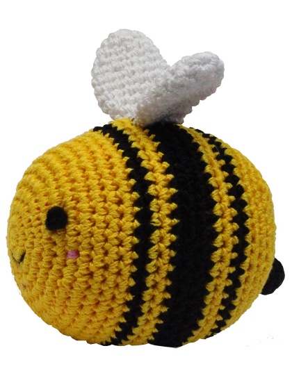 Knit Knacks Bizzy the Bee Organic Cotton Small Dog Toy