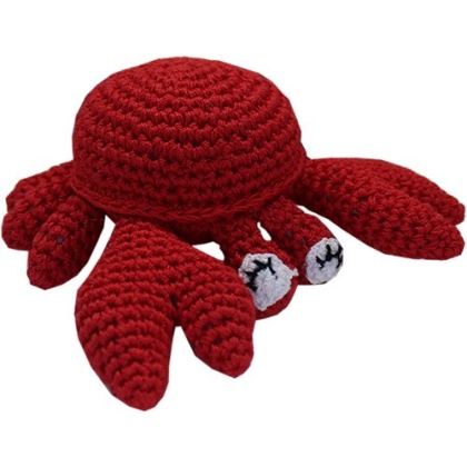 Knit Knacks Clawdious the Crab Organic Cotton Small Dog Toy