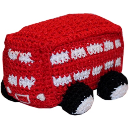 Knit Knacks Double Decker Bus Organic Cotton Small Dog Toy