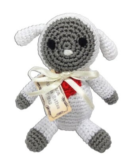 Knit Knacks Fleece the Lamb Organic Cotton Small Dog Toy