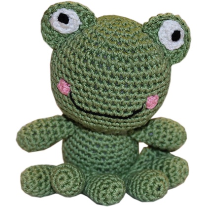 Knit Knacks Fritz the Frog Organic Cotton Small Dog Toy