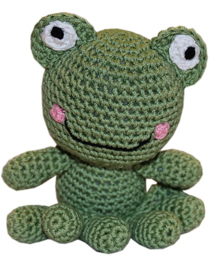 Knit Knacks Fritz the Frog Organic Cotton Small Dog Toy