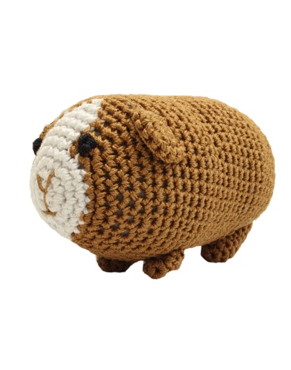 Knit Knacks Goober the Guinea Pig Organic Cotton Small Dog Toy