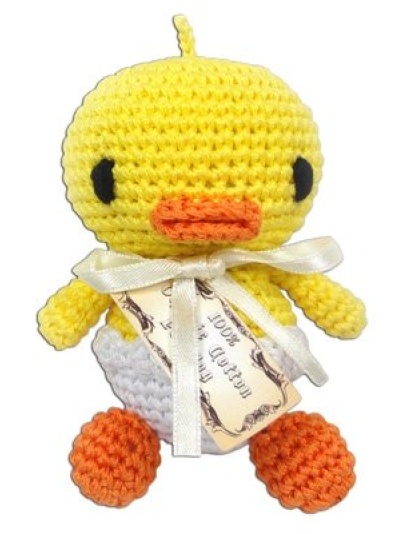 Knit Knacks Hatch the Baby Duck Organic Cotton Small Dog Toy