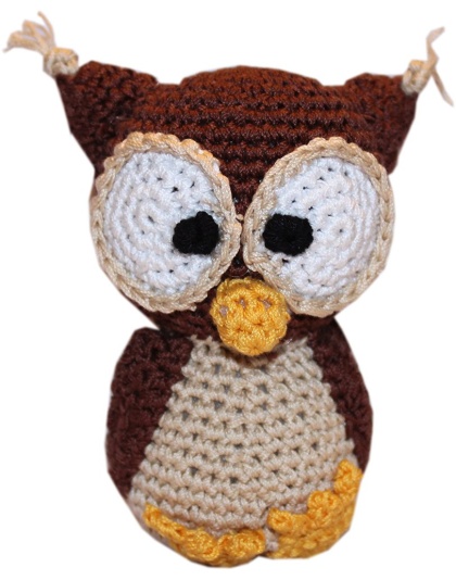 Knit Knacks Hootie the Owl Organic Cotton Small Dog Toy