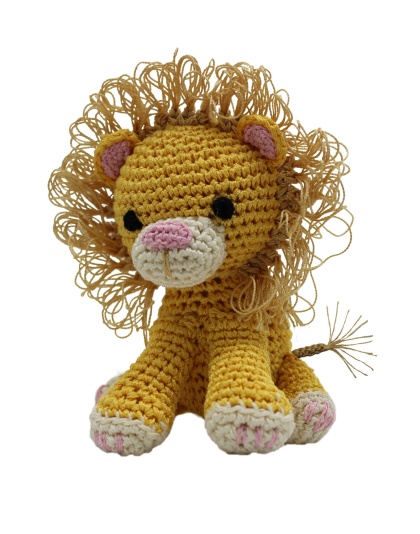 Knit Knacks King Cuddles the Lion Organic Cotton Small Dog Toy