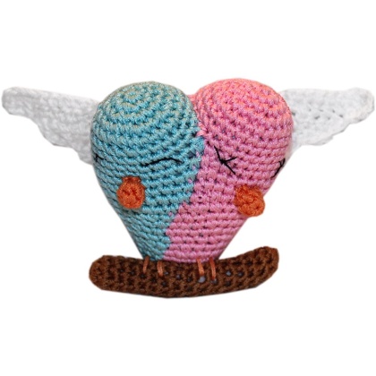 Knit Knacks Lovebirds Organic Cotton Small Dog Toy