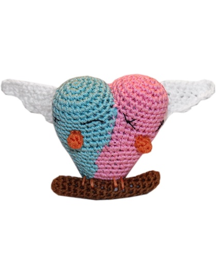 Knit Knacks Lovebirds Organic Cotton Small Dog Toy