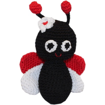 Knit Knacks Luna the Ladybug Organic Cotton Small Dog Toy