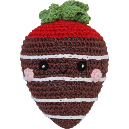 Knit Knacks Milk Chocolate Strawberry Organic Cotton Small Dog Toy