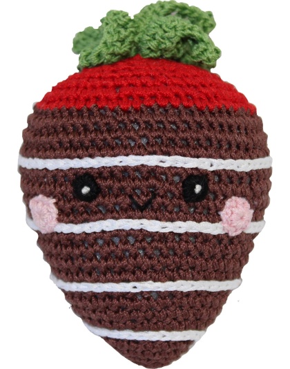 Knit Knacks Milk Chocolate Strawberry Organic Cotton Small Dog Toy