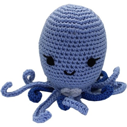 Knit Knacks Ollie the Octopus Organic Cotton Small Dog Toy