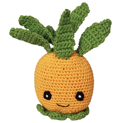 Knit Knacks Paulie the Pineapple Organic Cotton Small Dog Toy