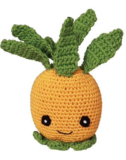 Knit Knacks Paulie the Pineapple Organic Cotton Small Dog Toy