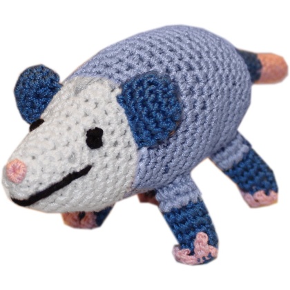 Knit Knacks Pookie the Possum Organic Cotton Small Dog Toy