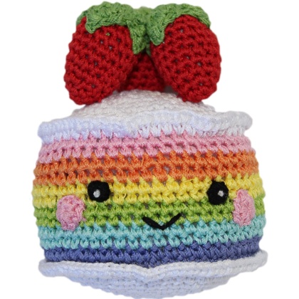 Knit Knacks Rainbow Cake Organic Cotton Small Dog Toy