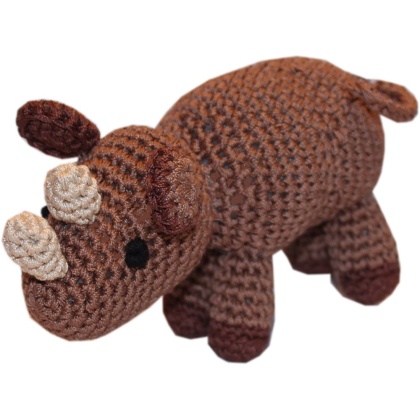 Knit Knacks Ruby the Rhino Organic Cotton Small Dog Toy